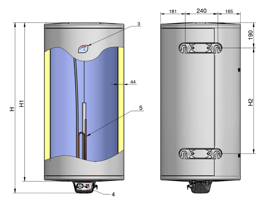 ELDOM New Favourite 150 - elektromos vízmelegítő (150 liter / 3 kW / Ø586 mm)