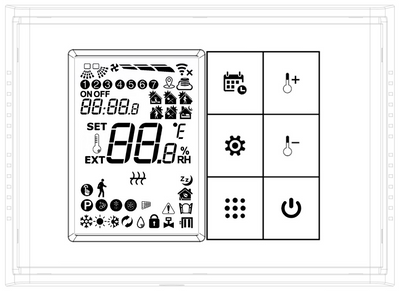 Falcon RF Control Touch programozható, digitális szobatermosztát központi fűtéshez (3A)