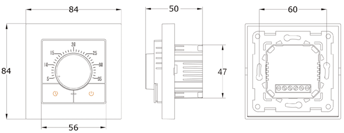MAGNUM Standard Control-2 manuális szobatermosztát padlóhőmérséklet érzékelővel elektromos padlófűtéshez (16A)