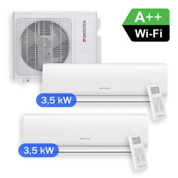 WENTOREX Combo-2 W24 WiFi Multi Split hűtő-fűtő klíma szett 2 db oldalfali beltéri egységgel (R32 / 7,9 kW)