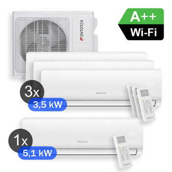 WENTOREX Combo-4 W54 WiFi Multi Split hűtő-fűtő klíma szett 4 db oldalfali beltéri egységgel (R32 / 12,3 kW)