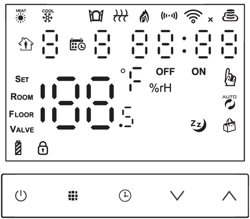 WENTOREX Control CCB FW-4 RF vezeték nélkül érintőképernyős szobatermosztát vevőegység nélkül (3A)