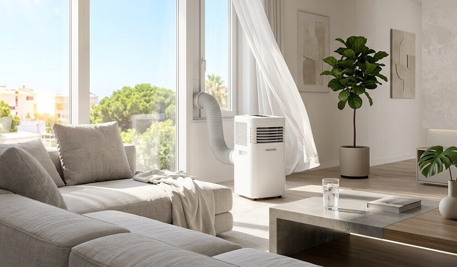 WENTOREX Florida 9 Mobil hűtő-fűtő mobil klíma, fehér (R290 / 2,6 kW / 230V)