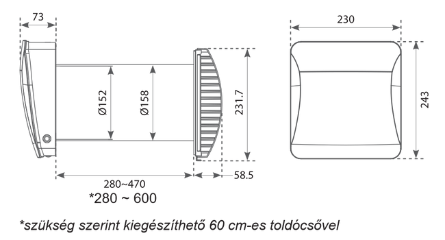 WENTOREX HRV One Basic egyhelyiséges hővisszanyerős szellőztető páratartalom érzékelővel (max. 70 m3/h)