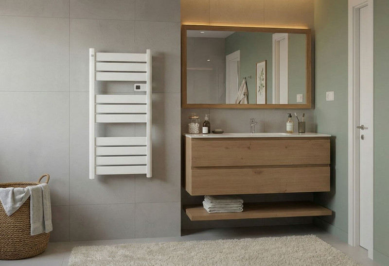 WENTOREX Piatto Electric 500 Watt elektromos törölközőszárító radiátor (fehér - 540 mm)