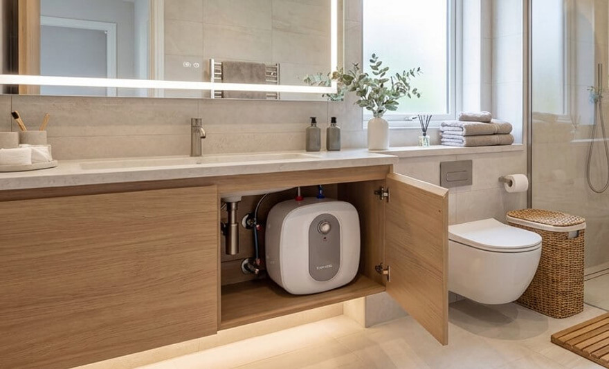 WENTOREX Piccolo EEWH 15 U pult alá telepíthető, felső kifolyású elektromos vízmelegítő (15 liter / 1,5 kW)