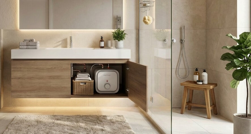WENTOREX Piccolo EEWH 7 U pult alá telepíthető, felső kifolyású elektromos vízmelegítő (7 liter / 1,5 kW)