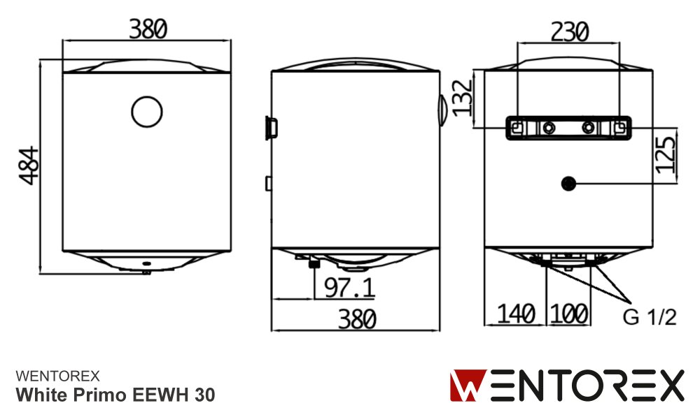 Wentorex White Primo EEWH 30 elektromos vízmelegítő (30 lite 6