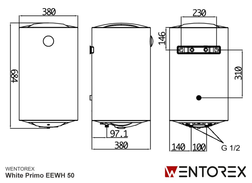 Wentorex White Primo EEWH 50 elektromos vízmelegítő (50 lite 6