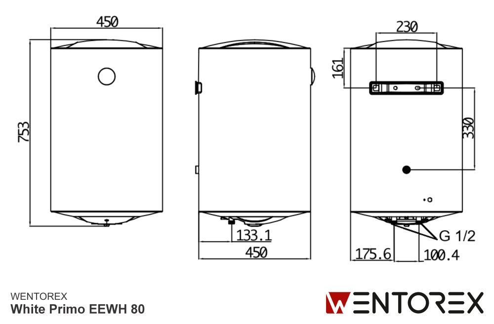 Wentorex White Primo EEWH 80 elektromos vízmelegítő (80 lite 6