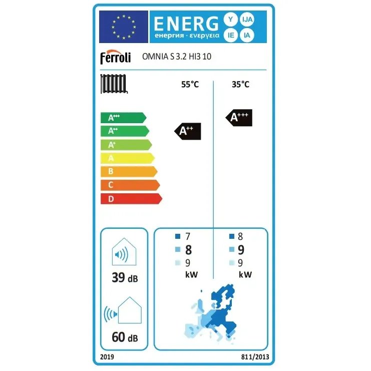 Ferroli Omnia S 3.2 HI3 10 kW 1 fázis levegő/víz hőszivattyú 2