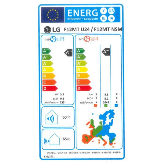 LG Athena F12MT oldalfali split klíma csomag 3,5 kW 2