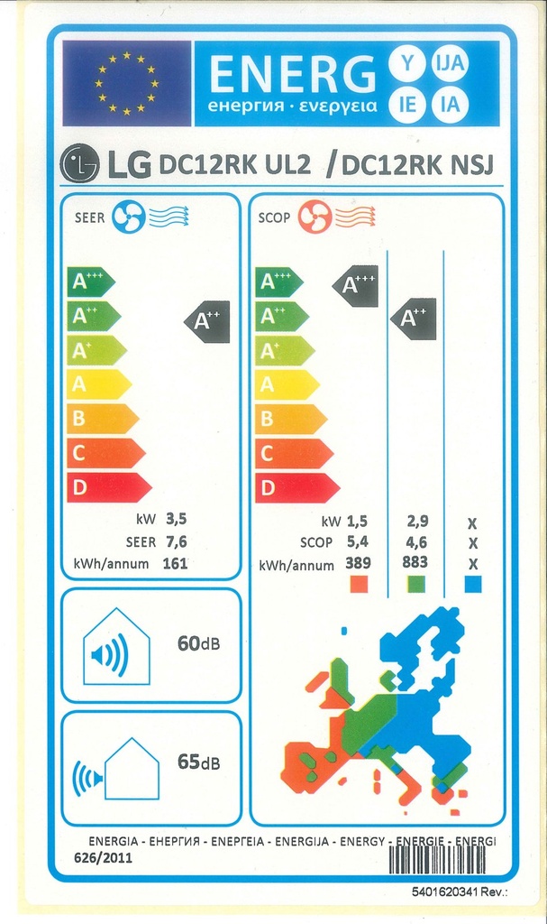 LG Deluxe DC12RK.NSJ Oldalfali Multi beltéri egység 3,5 kW 2