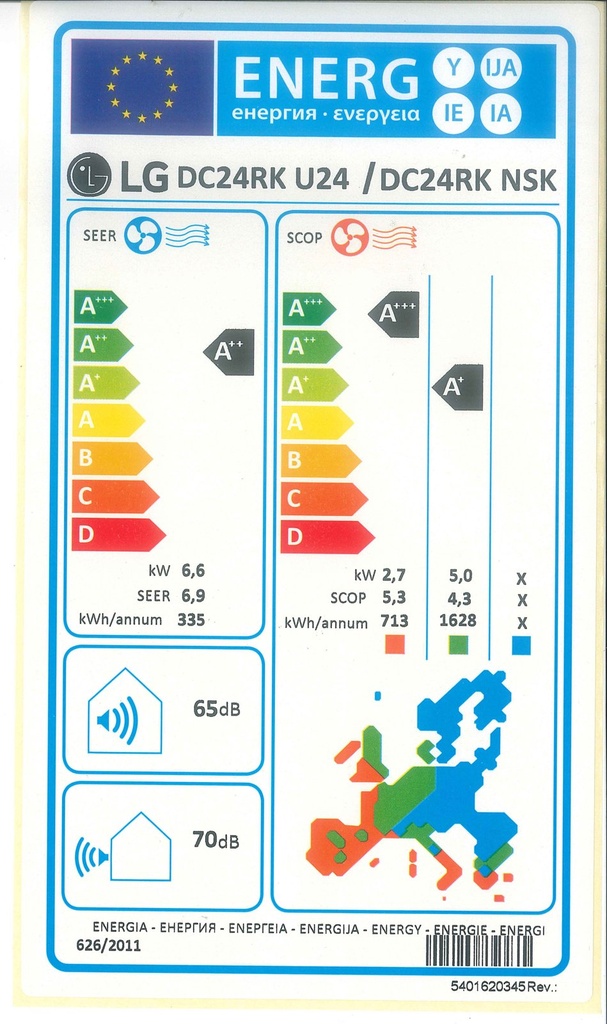 LG Deluxe DC24RK.NSK Oldalfali Multi beltéri egység 7,1 kW 2