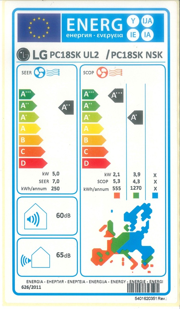 LG PC18SK Silence Plus oldalfali split klíma csomag 5,3 kW,  3