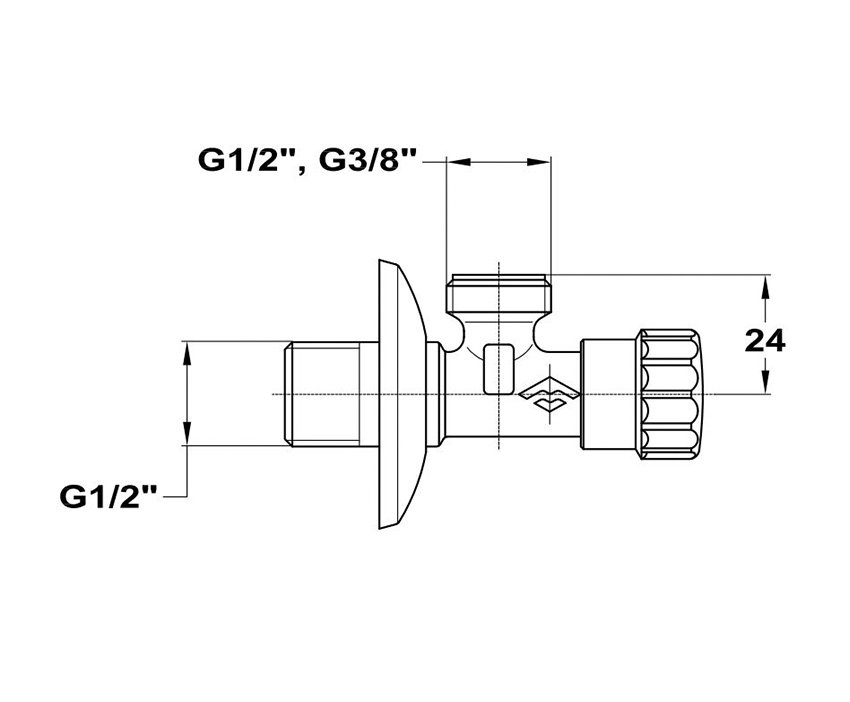 Mofém Sarokszelep 1/2” - 1/2” 2