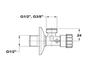 Mofém Sarokszelep 1/2” - 1/2” 2