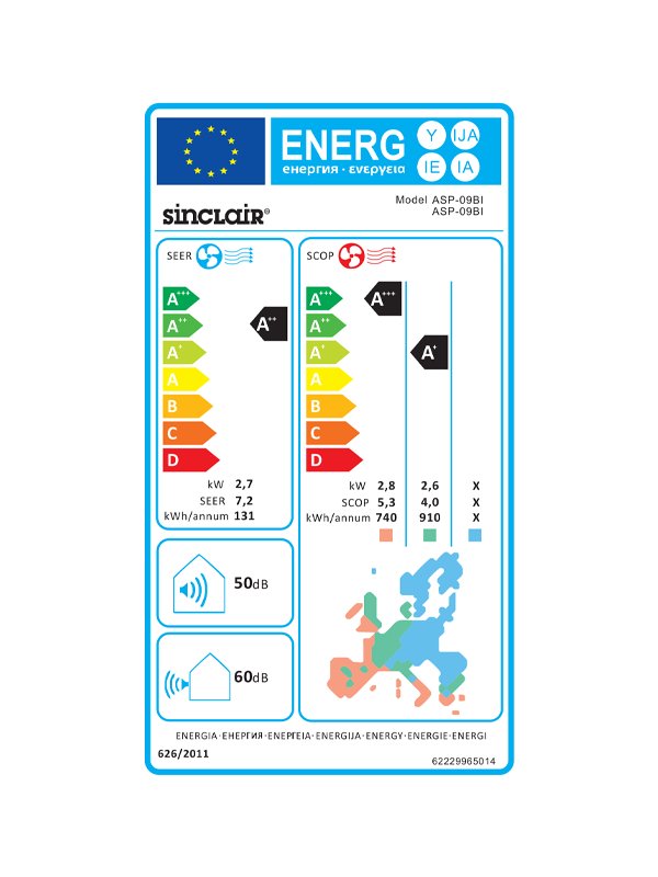 Sinclair ASP-09BI split konzol csomag 2,7 kW 2