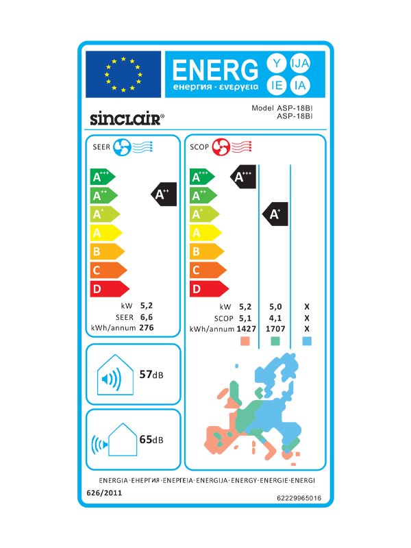 Sinclair ASP-18BI split konzol csomag 5,2 kW 2
