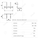 KLÍMATARTÓ KONZOL KORLÁTRA (ERKÉLYRE) PÁRBAN 100 kg-ig (700x 2