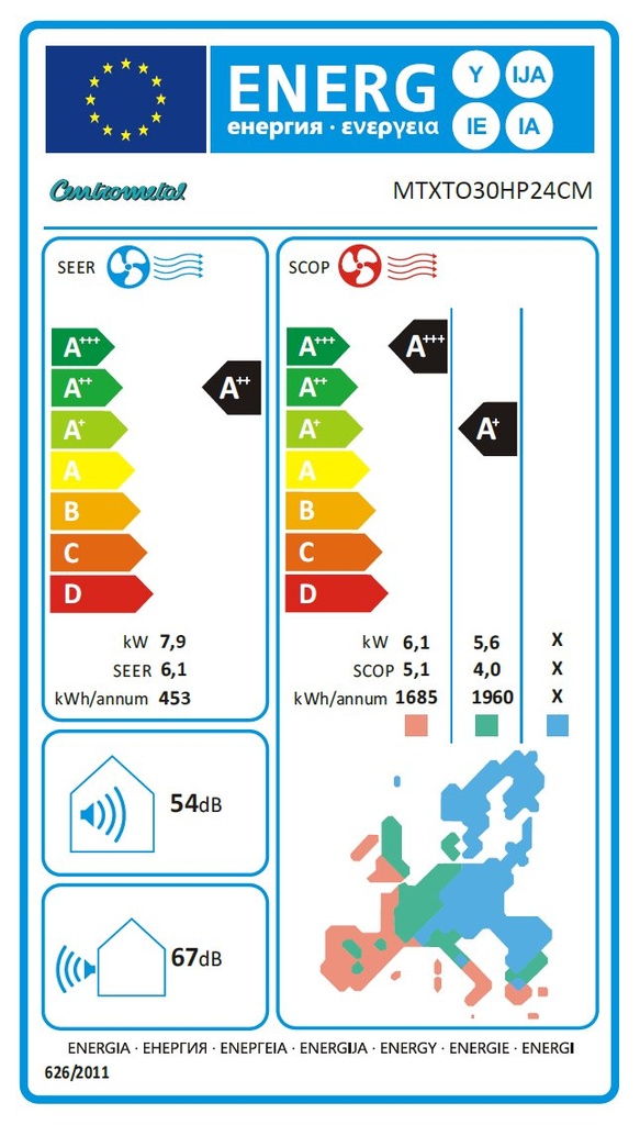 Centrometal AC-Cm MT-27000 oldalfali split hűtő/fűtő klíma 3 2
