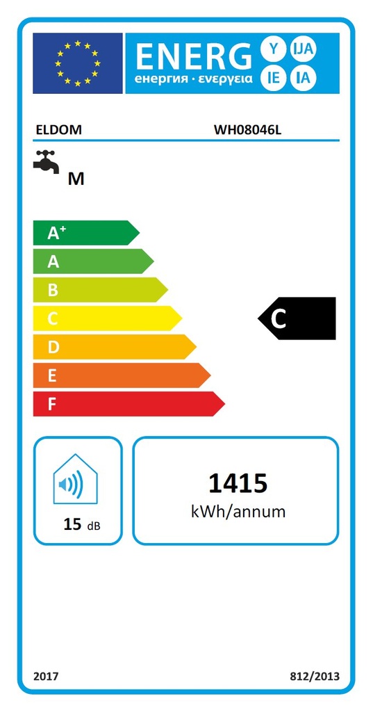 ELDOM Favourite 80 HL vízszintes elektromos vízmelegítő (2 k 6