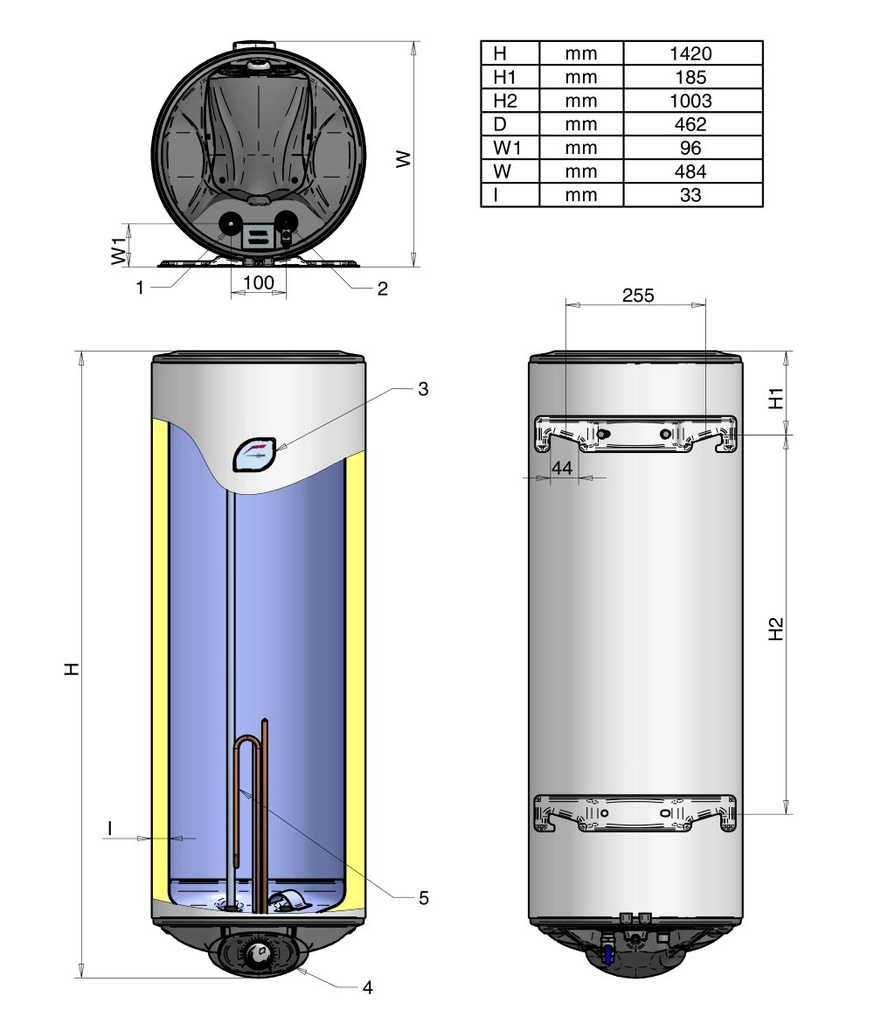 ELDOM New Favourite 150 - elektromos vízmelegítő (150 liter  5