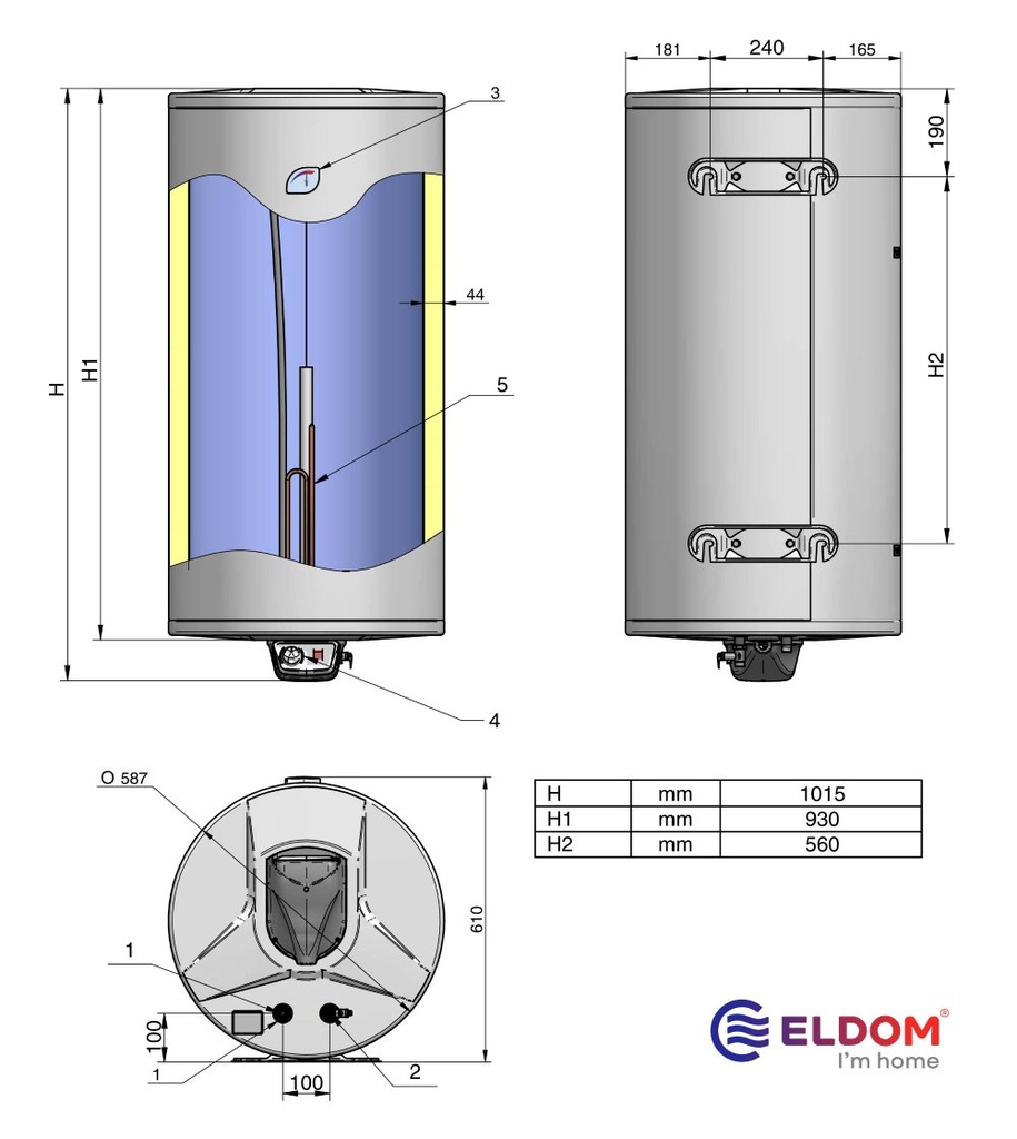 ELDOM New Favourite 150 - elektromos vízmelegítő (150 liter  5