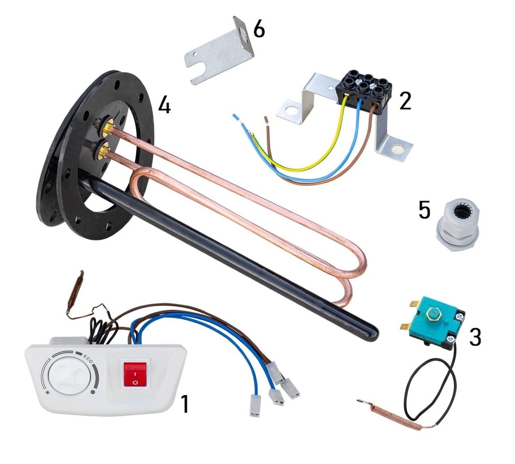 ELDOM elektromos fűtőbetét készlet 180 mm átmérőjű karimával 2