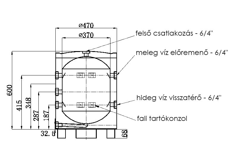 FALCON HPB 50 INOX hűtési és fűtési puffer tartály szigetelé 6