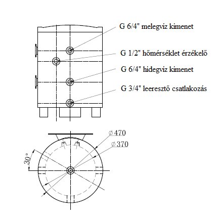 FALCON HPBe 50 INOX hűtési és fűtési puffer tartály 3 kw-os  6