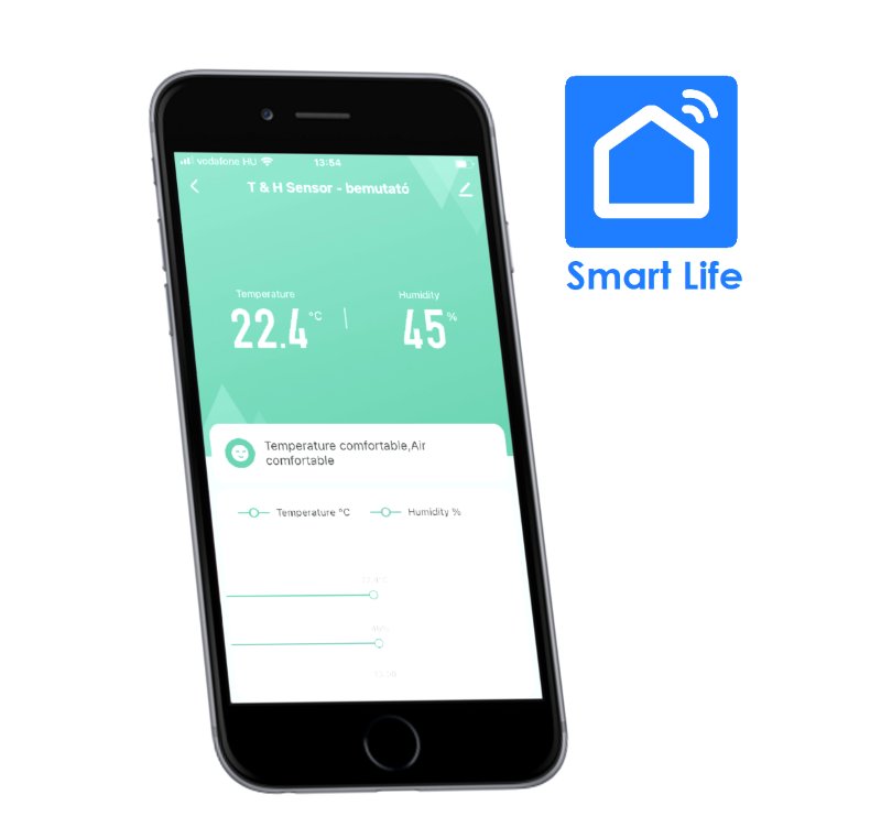 FALCON TH WiFi beltéri hőmérséklet és nedvességtartalom érzé 3