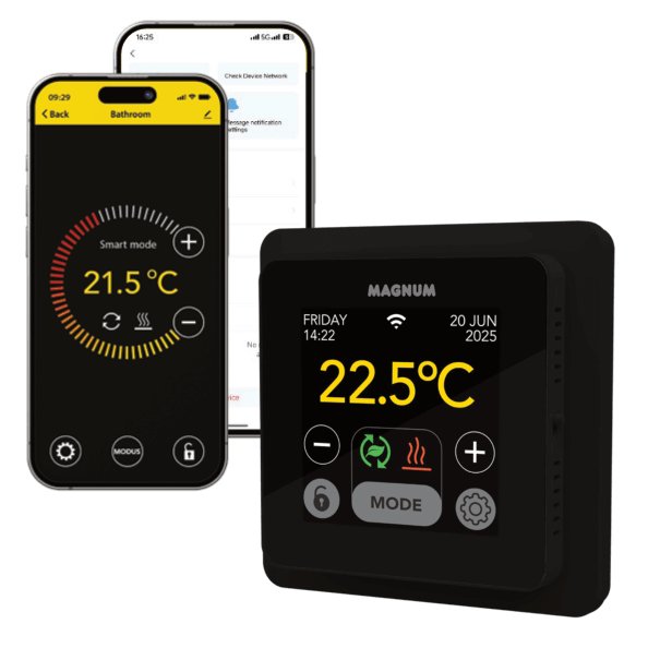 MAGNUM MRC-2 Smart WiFi érintőképernyős termosztát szoba- és 3