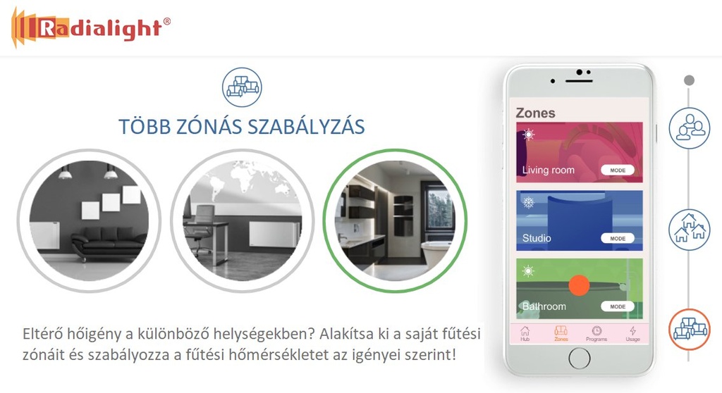 Radialight KLIMA 7 WIFI elektromos radiátor programozható ve 14