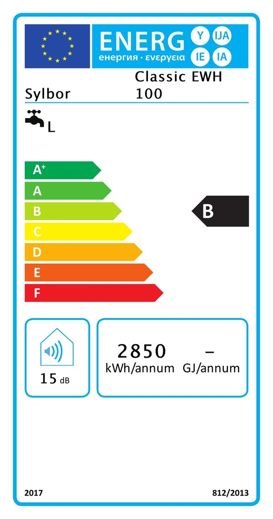 SYLBOR Classic EWH 100 elektromos vízmelegítő (100 liter / 1 5