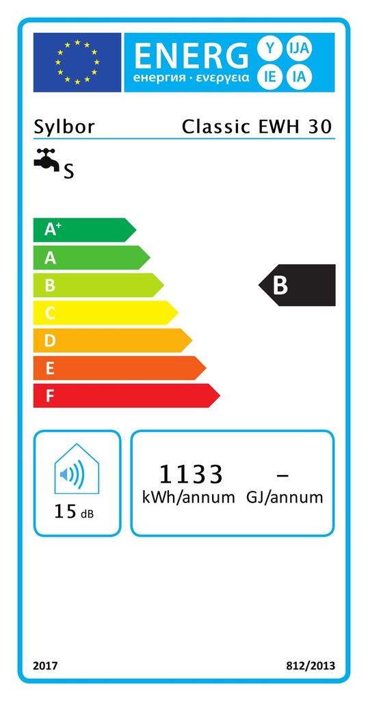 SYLBOR Classic EWH 30 elektromos vízmelegítő (30 liter / 1,5 5