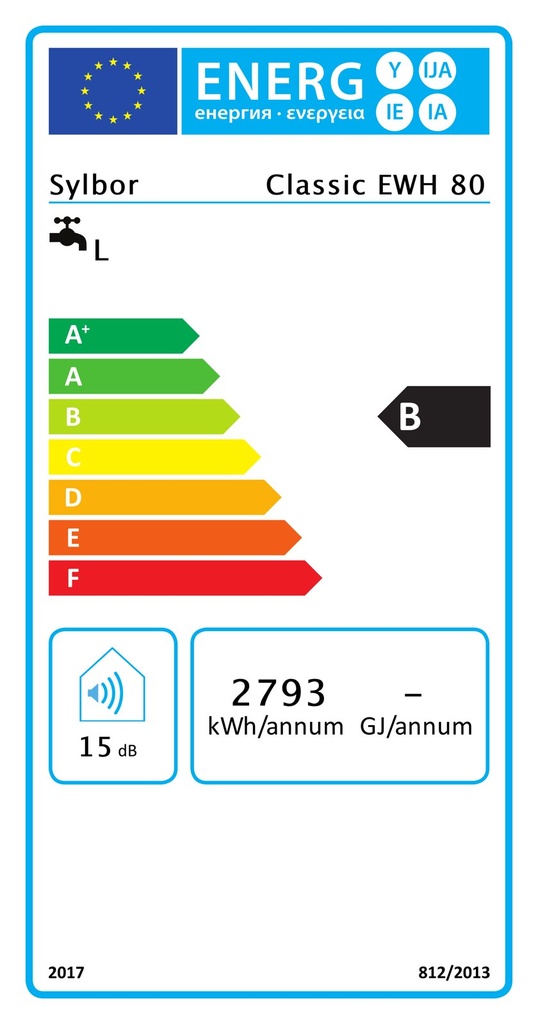 SYLBOR Classic EWH 80 elektromos vízmelegítő (80 liter / 1,5 5