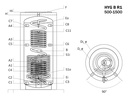 Sunsystem HYG B R1 500 fűtési puffer tartály 1 db hőcserélőv 4