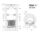 Sunsystem PBM R1 1000 fűtési puffer tartály 1 db hőcserélőve 5