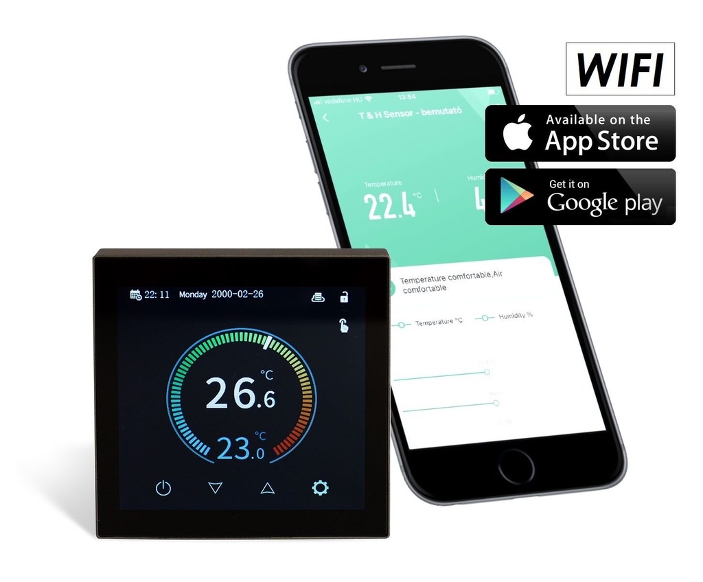 WENTOREX Control FE-1 WiFi érintőképernyős szobatermosztát p 5