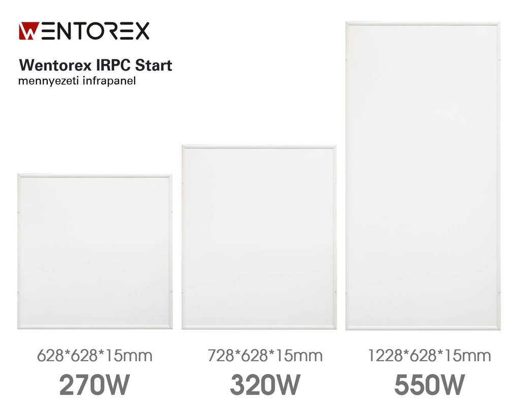 WENTOREX IRPC Start 320 mennyezeti infrapanel 628 x 728 mm ( 4