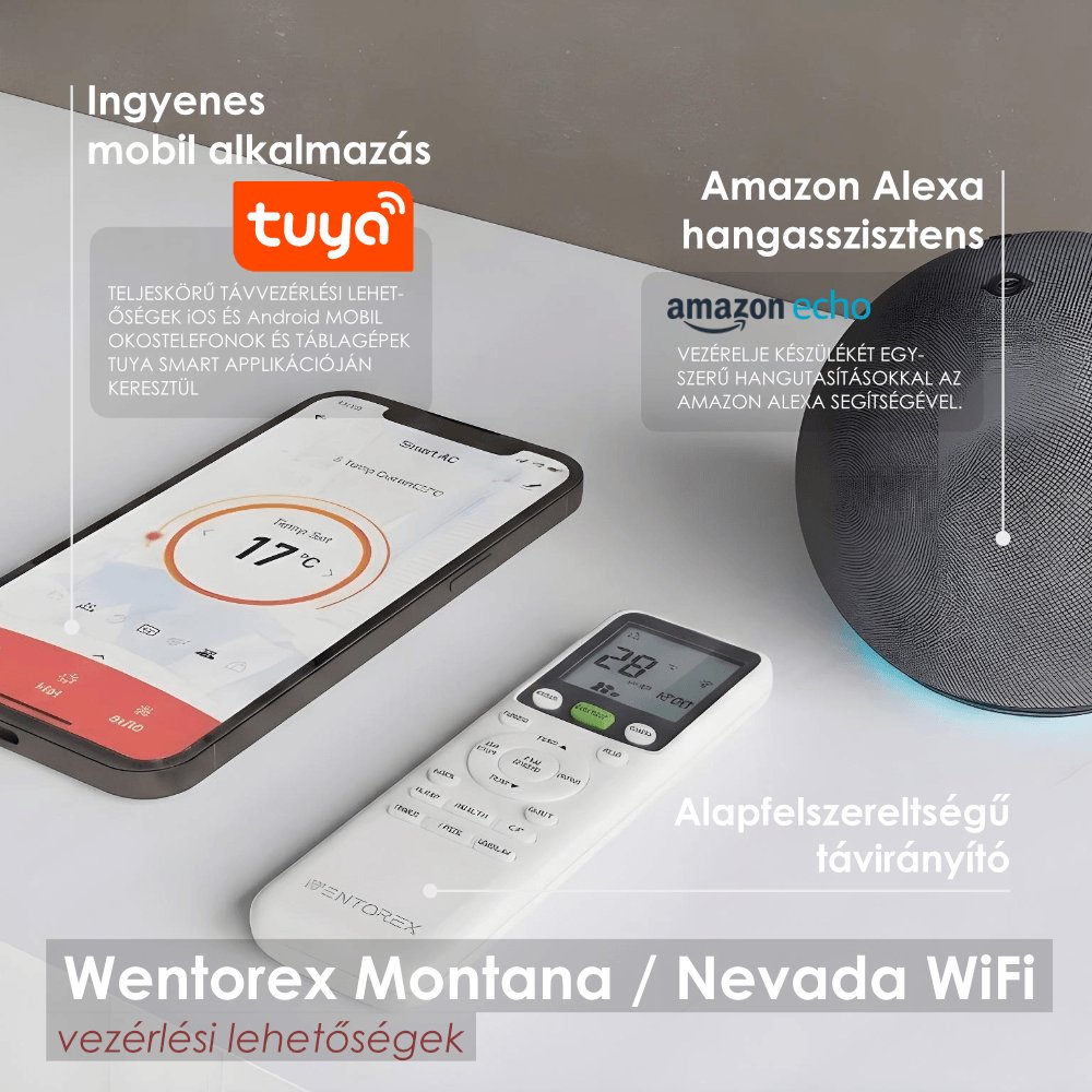 WENTOREX Nevada 12 WiFi oldalfali split hűtő-fűtő klíma, tar 4