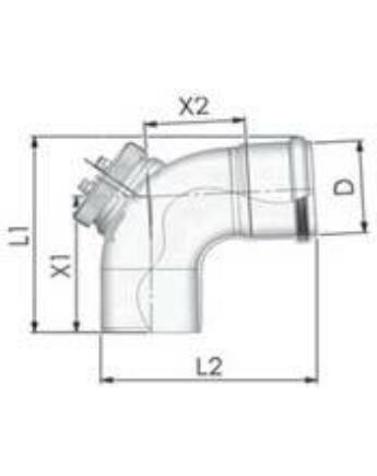 Tricox PPs ellenőrző könyök 87° 160mm