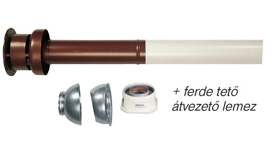 Immergas Ø 60/100 mm-es, koaxiális, függőleges készlet cserép vörös színben