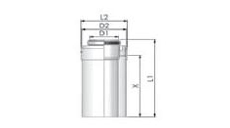 Viessmann PPs/Alu cső 60/100mm, hossz 1000mm