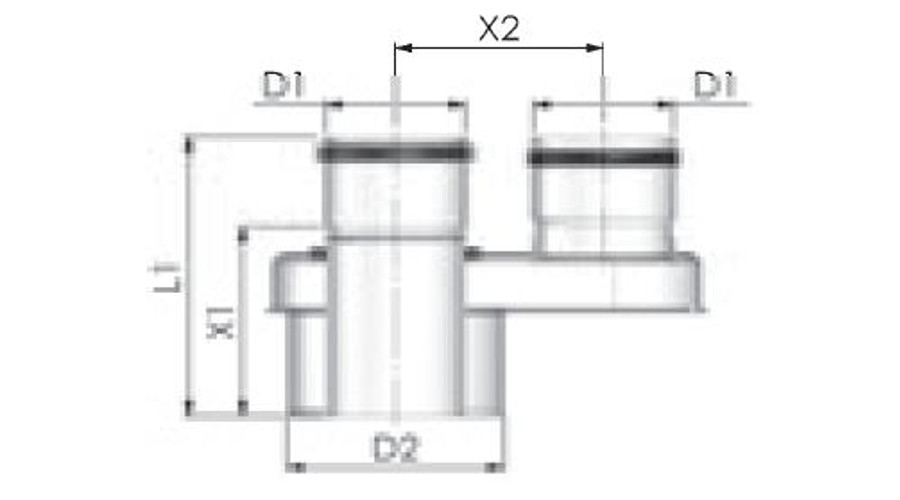 Tricox Pps/Alu osztó adapter 60/100 - 2x80