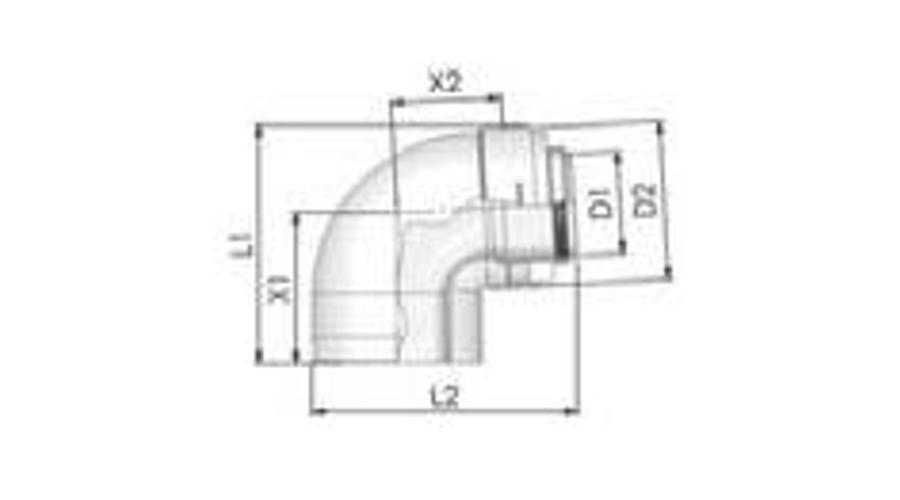 Tricox PPs/Alu könyök 80/125 mm, 87°