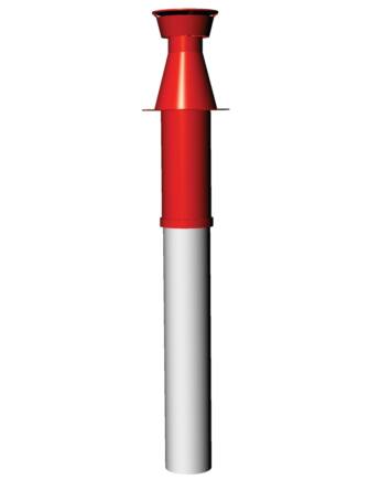 Ricom Gas PPS/Alu 60/100-as Tetőátvezető készlet - vörös