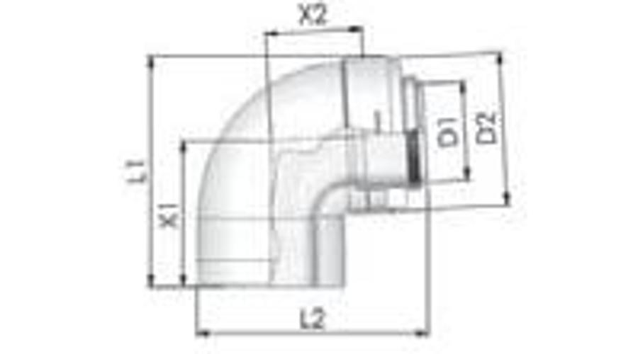 Tricox PPs/Alu könyök 110/160mm, 87°