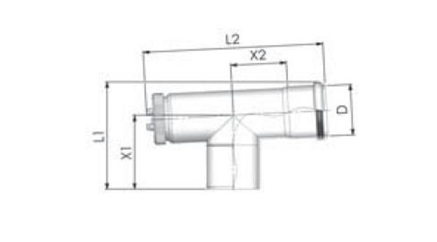Tricox PPs ellenőrző T-idom 60mm
